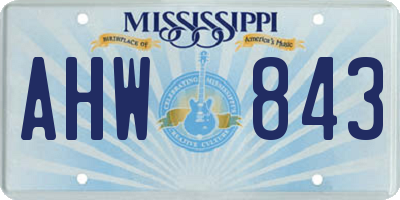 MS license plate AHW843