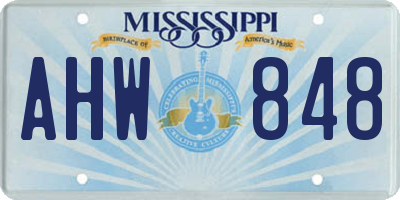 MS license plate AHW848
