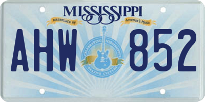 MS license plate AHW852