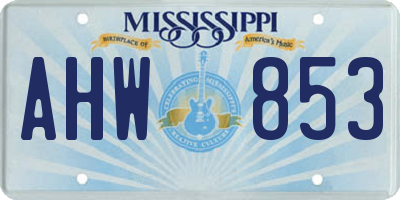 MS license plate AHW853