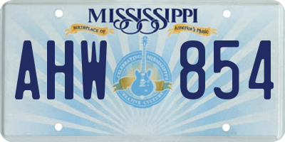 MS license plate AHW854