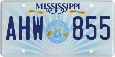 MS license plate AHW855