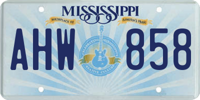 MS license plate AHW858