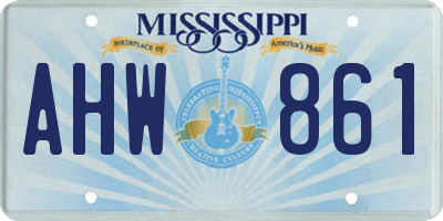 MS license plate AHW861