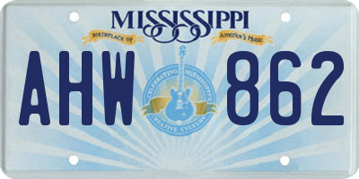 MS license plate AHW862