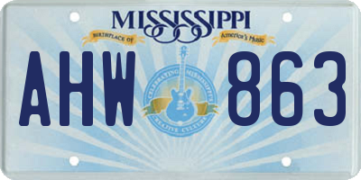 MS license plate AHW863