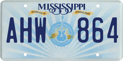 MS license plate AHW864