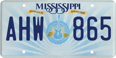 MS license plate AHW865