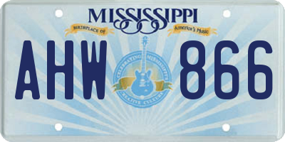 MS license plate AHW866