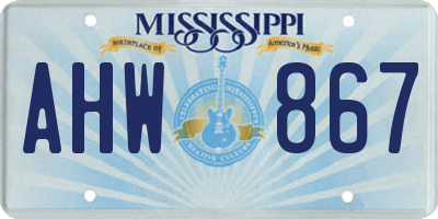 MS license plate AHW867