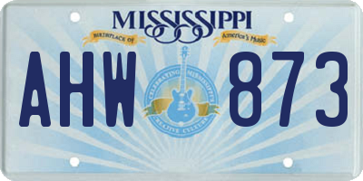 MS license plate AHW873