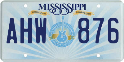 MS license plate AHW876