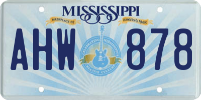 MS license plate AHW878