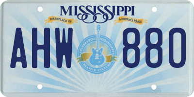 MS license plate AHW880