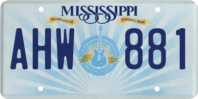 MS license plate AHW881