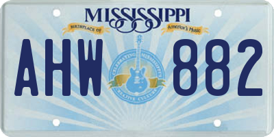 MS license plate AHW882