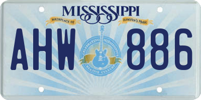 MS license plate AHW886