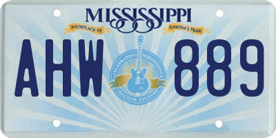MS license plate AHW889
