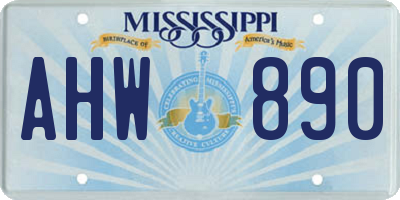 MS license plate AHW890