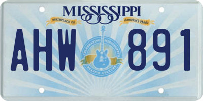 MS license plate AHW891