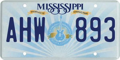 MS license plate AHW893