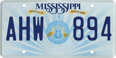 MS license plate AHW894