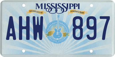 MS license plate AHW897