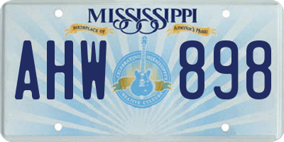 MS license plate AHW898
