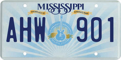 MS license plate AHW901