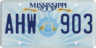 MS license plate AHW903
