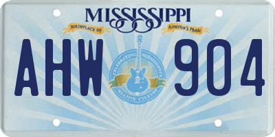MS license plate AHW904