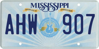 MS license plate AHW907