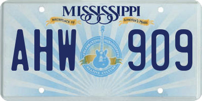 MS license plate AHW909