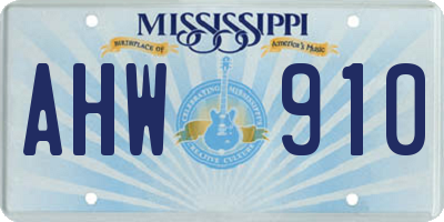 MS license plate AHW910