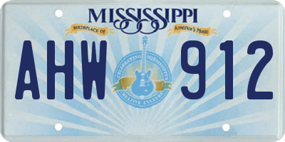 MS license plate AHW912