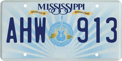 MS license plate AHW913