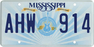 MS license plate AHW914