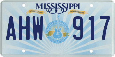 MS license plate AHW917