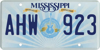 MS license plate AHW923