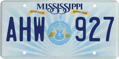 MS license plate AHW927