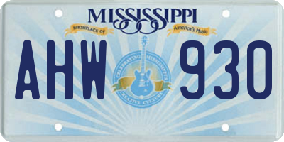 MS license plate AHW930