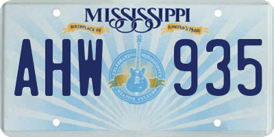 MS license plate AHW935