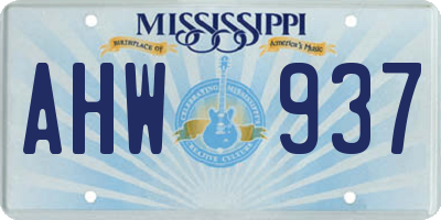 MS license plate AHW937