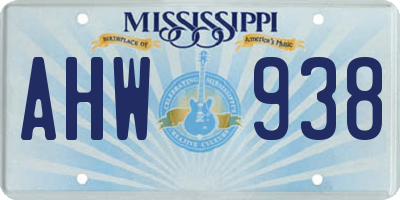 MS license plate AHW938