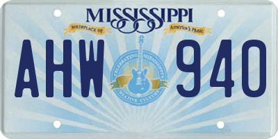 MS license plate AHW940
