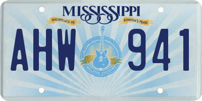 MS license plate AHW941