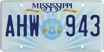 MS license plate AHW943