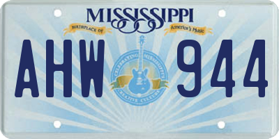 MS license plate AHW944
