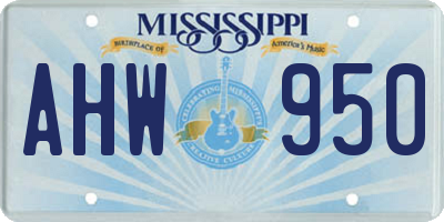 MS license plate AHW950