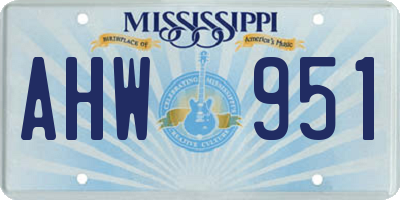 MS license plate AHW951